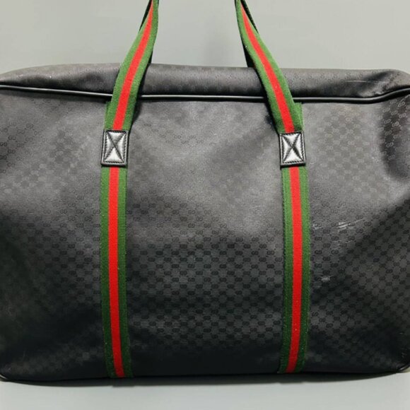 Gucci Micro GG Sherry Line Boston Bag PCV x Leather Large Capacity Unisex Model - Picture 3 of 10